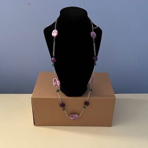 Elegant Purple and Silver Necklace